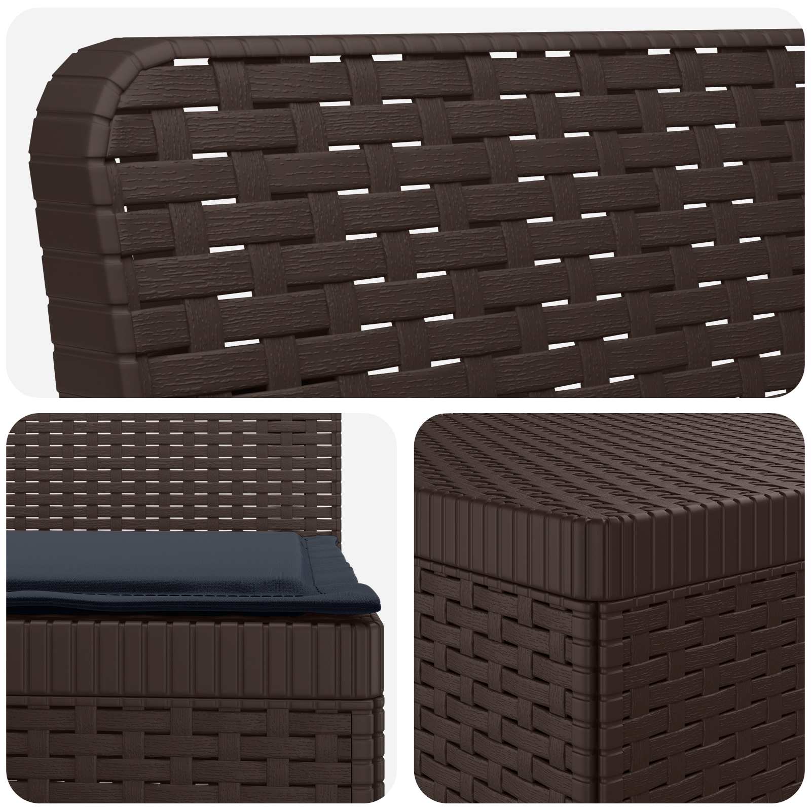4-Persoons Tuinbank met Kussens Rieten Look PP Bruin is nu te koop bij PeponiXL, paradijselijk wonen!