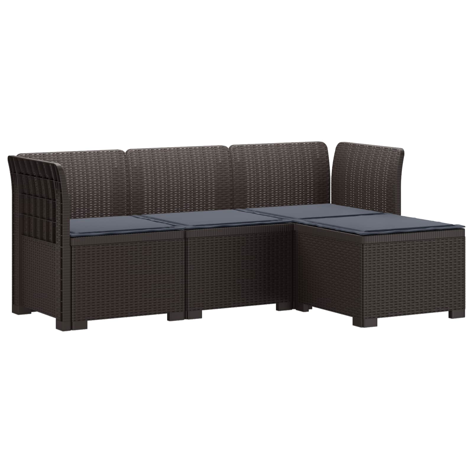 4-Persoons Tuinbank met Kussens Rieten Look PP Bruin is nu te koop bij PeponiXL, paradijselijk wonen!