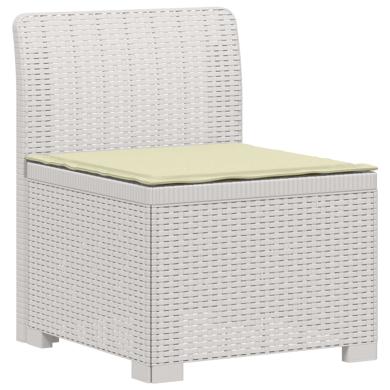 4-Persoons Tuinbank met Kussens Rieten Look PP Wit is nu te koop bij PeponiXL, paradijselijk wonen!