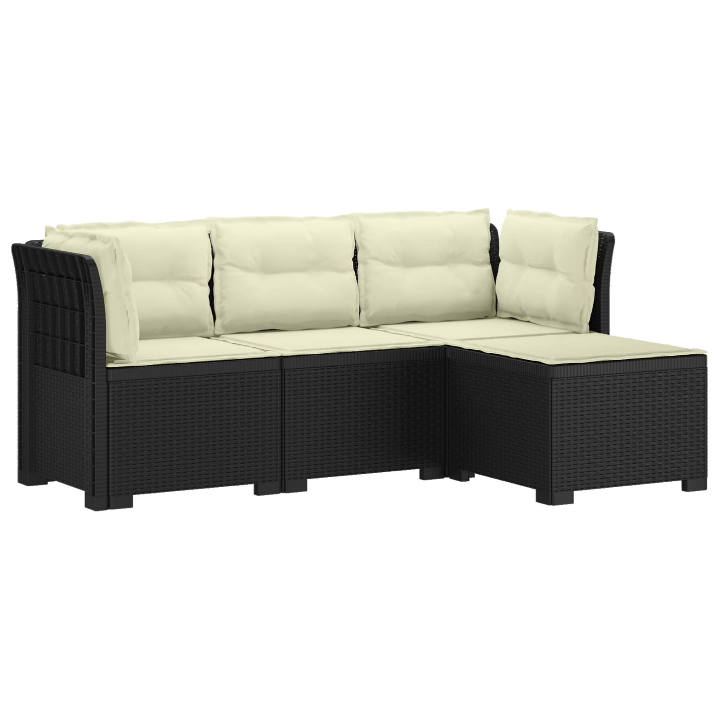 4-Persoons Tuinbank met Kussens Rieten Look PP Antraciet is nu te koop bij PeponiXL, paradijselijk wonen!