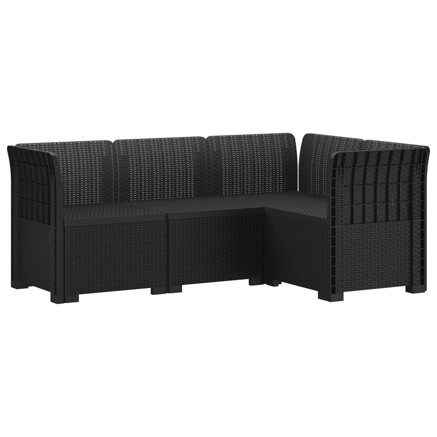 4-Zits Tuin Sofa Rattan Look PP Antraciet is nu te koop bij PeponiXL, paradijselijk wonen!