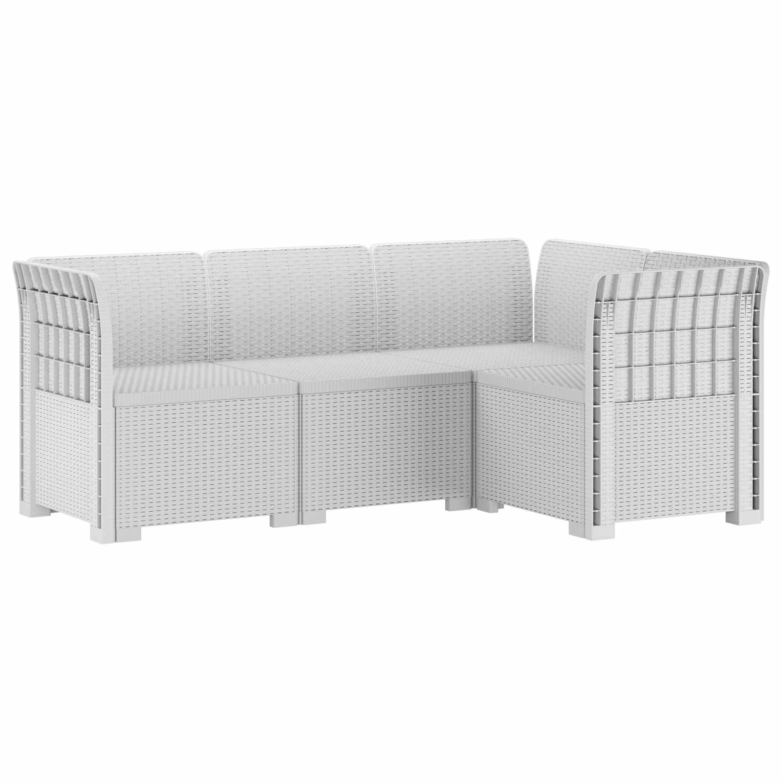 4-Zits Tuin Sofa Rattan Look PP Wit is nu te koop bij PeponiXL, paradijselijk wonen!