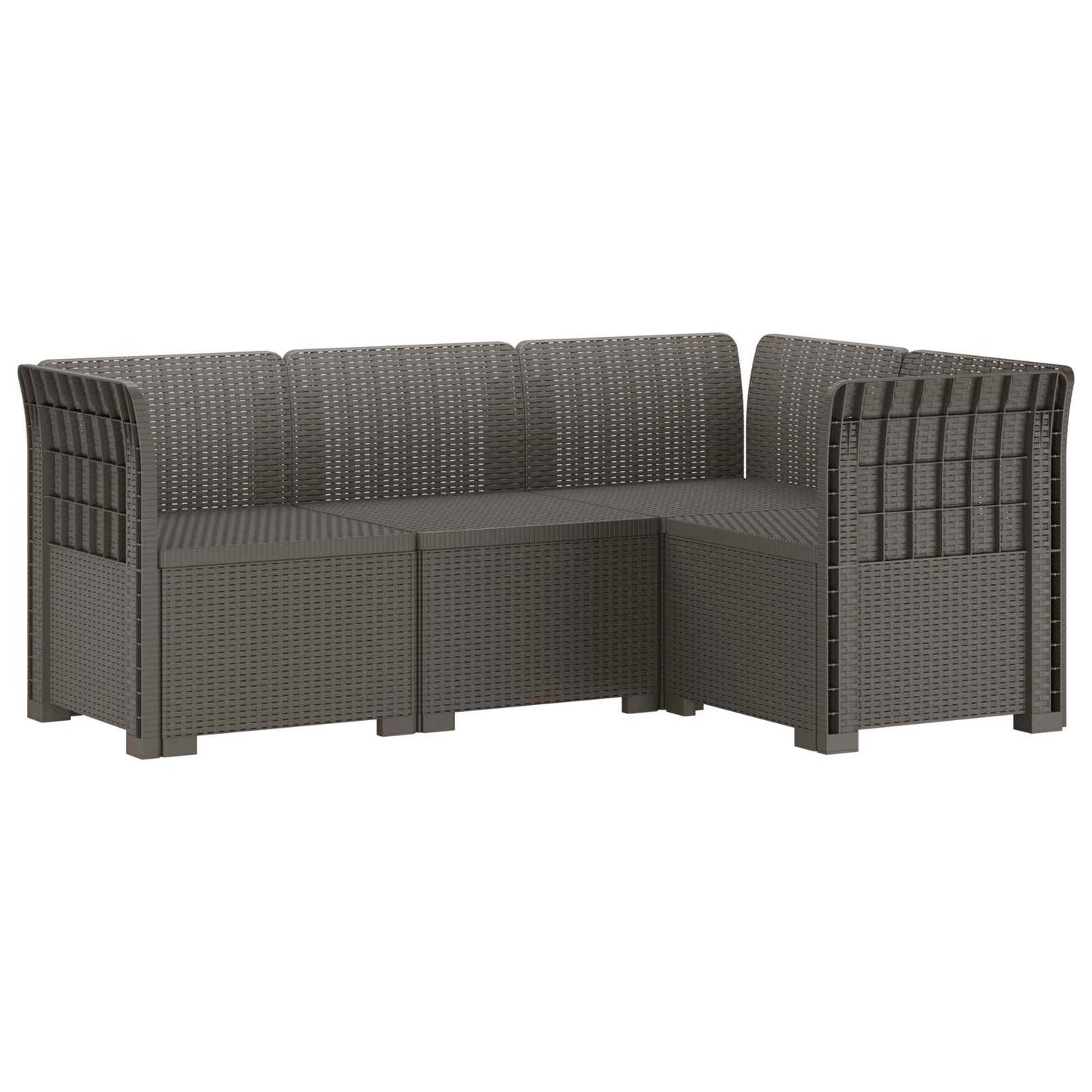 4-Zits Tuin Sofa Rattan Look PP Lichtgrijs is nu te koop bij PeponiXL, paradijselijk wonen!