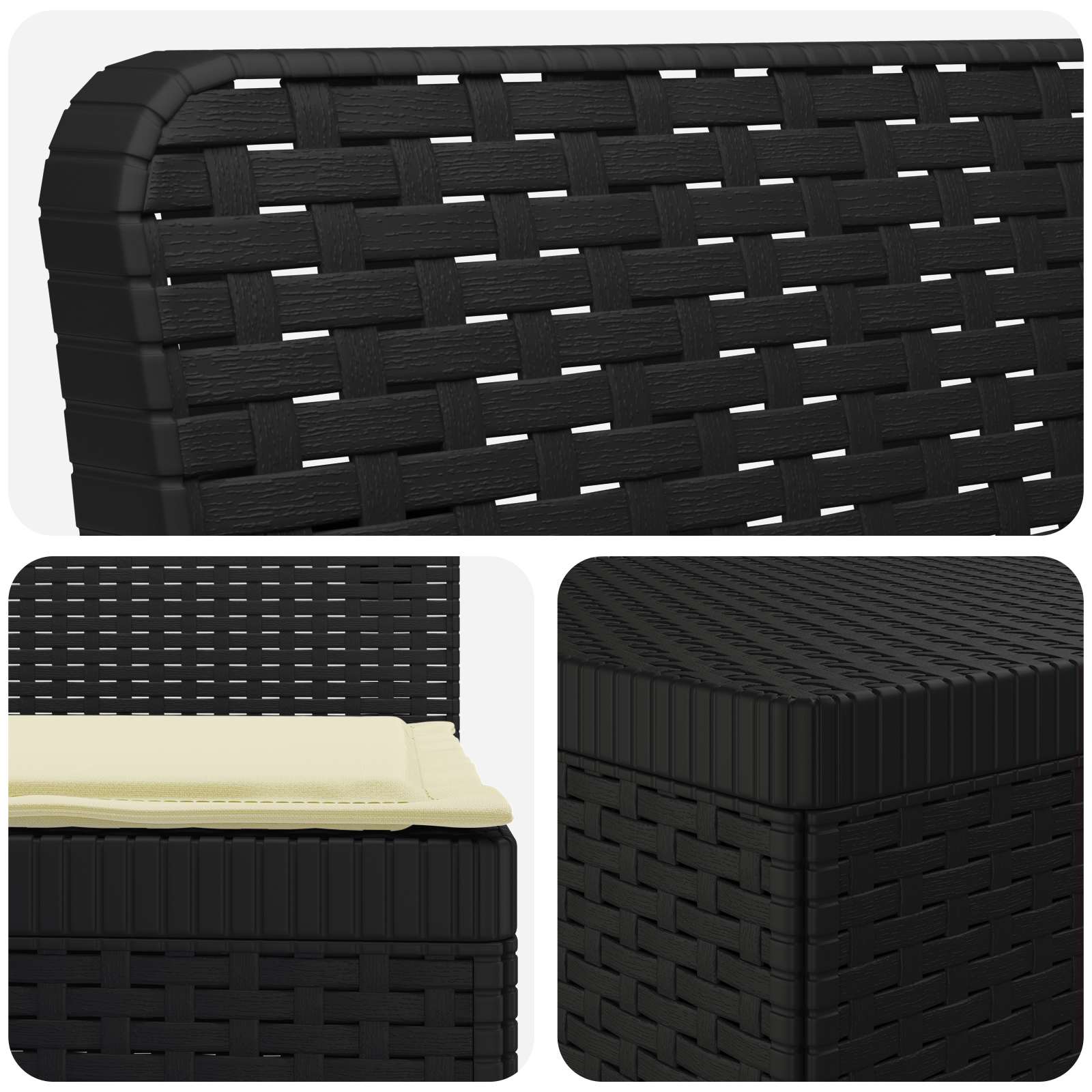 4-Zits Tuin Sofa met Kussens Rattan Look PP Antraciet is nu te koop bij PeponiXL, paradijselijk wonen!
