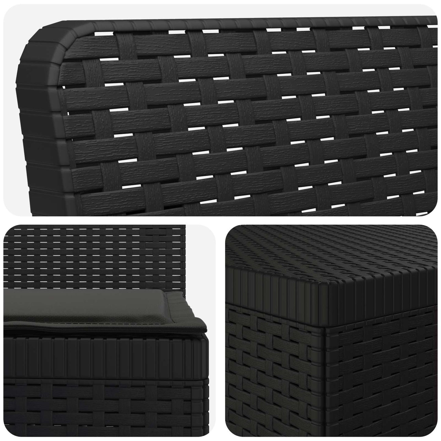 4-Zits Tuin Sofa met Kussens Rattan Look PP Antraciet is nu te koop bij PeponiXL, paradijselijk wonen!