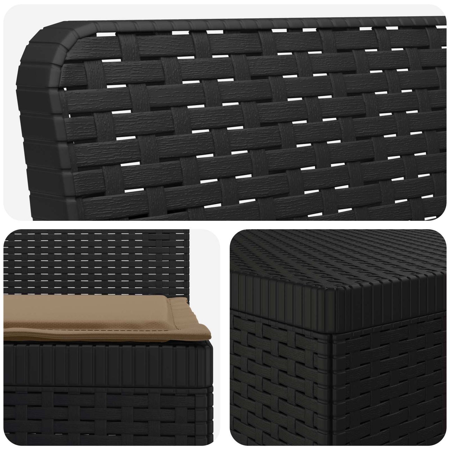 4-Zits Tuin Sofa met Kussens Rattan Look PP Antraciet is nu te koop bij PeponiXL, paradijselijk wonen!