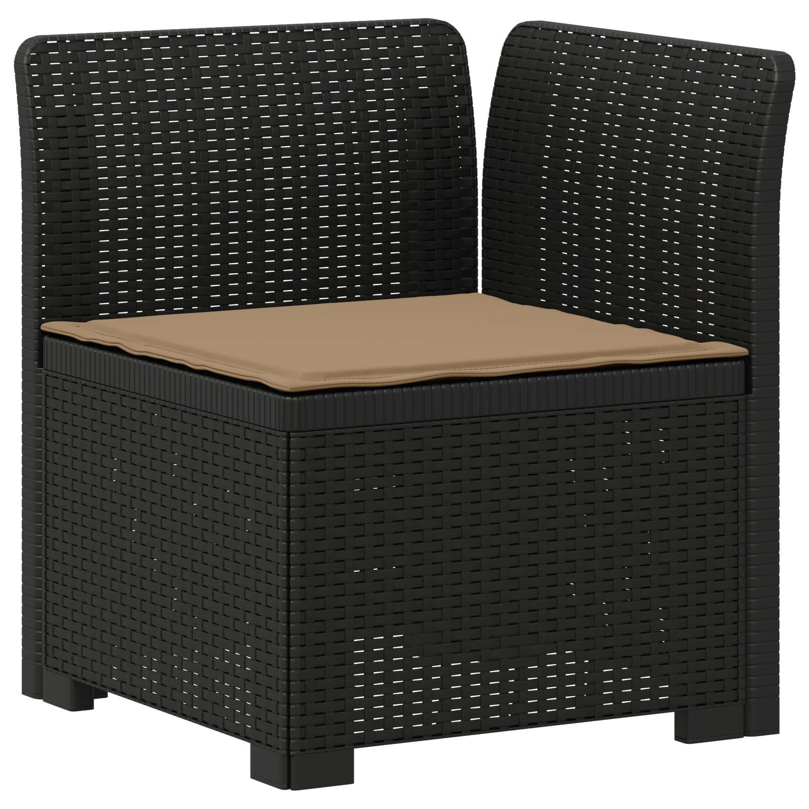 4-Zits Tuin Sofa met Kussens Rattan Look PP Antraciet is nu te koop bij PeponiXL, paradijselijk wonen!