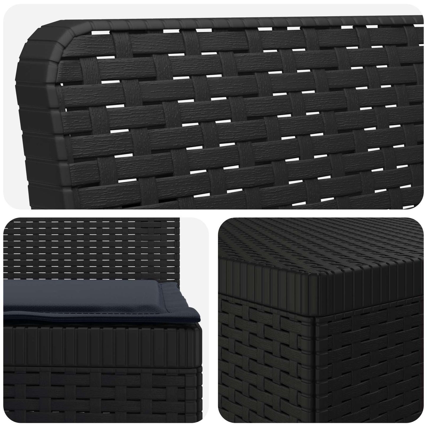 4-Zits Tuin Sofa met Kussens Rattan Look PP Antraciet is nu te koop bij PeponiXL, paradijselijk wonen!
