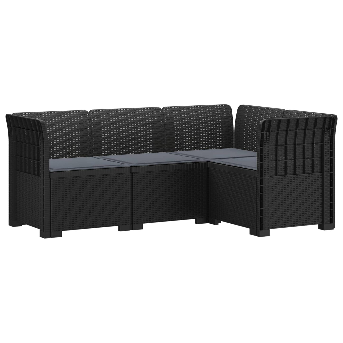 4-Zits Tuin Sofa met Kussens Rattan Look PP Antraciet is nu te koop bij PeponiXL, paradijselijk wonen!