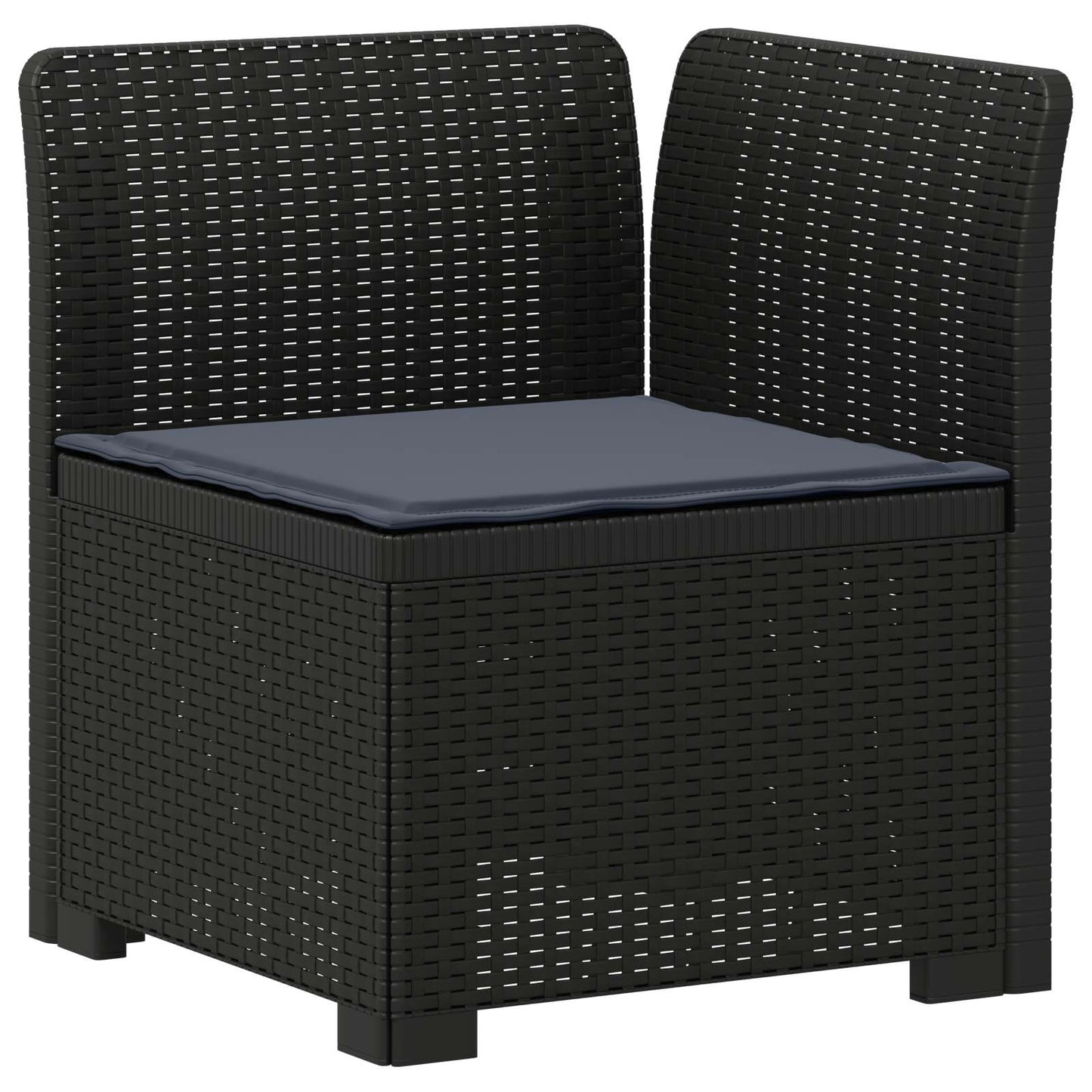 4-Zits Tuin Sofa met Kussens Rattan Look PP Antraciet is nu te koop bij PeponiXL, paradijselijk wonen!