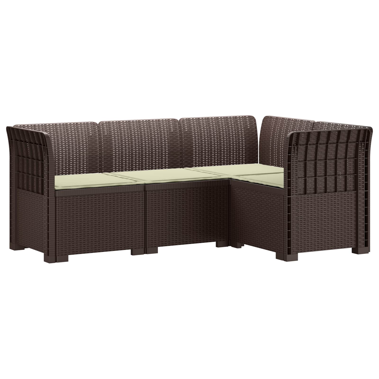 4-Zits Tuin Sofa met Kussens Rattan Look PP Bruin is nu te koop bij PeponiXL, paradijselijk wonen!