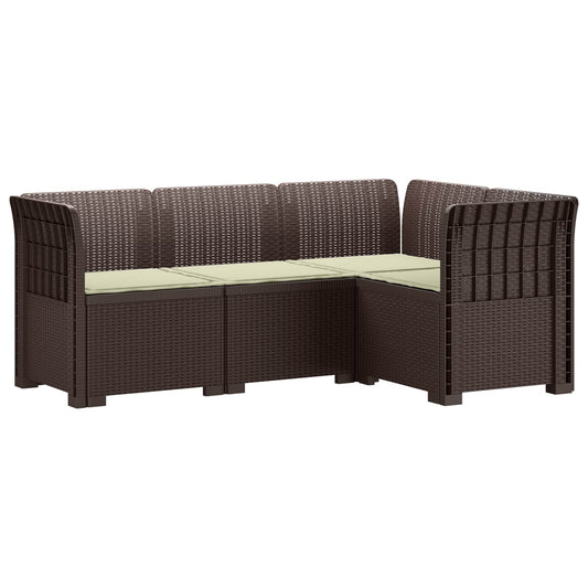 4-Zits Tuin Sofa met Kussens Rattan Look PP Bruin is nu te koop bij PeponiXL, paradijselijk wonen!