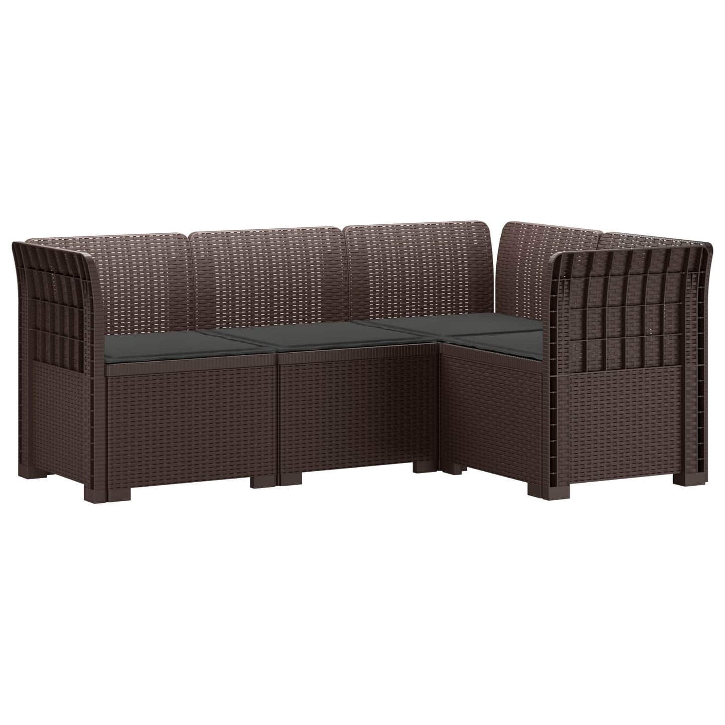 4-Zits Tuin Sofa met Kussens Rattan Look PP Bruin is nu te koop bij PeponiXL, paradijselijk wonen!