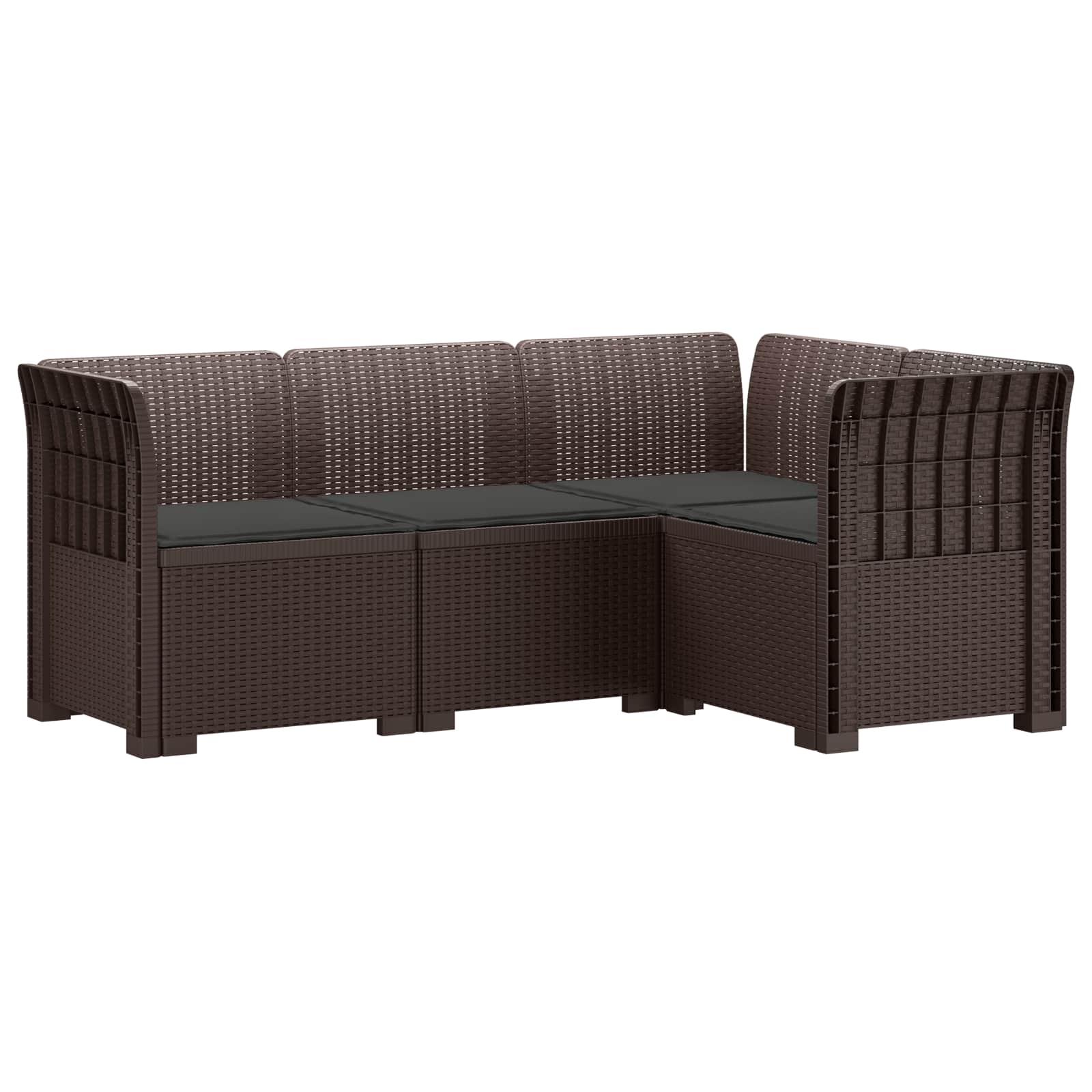 4-Zits Tuin Sofa met Kussens Rattan Look PP Bruin is nu te koop bij PeponiXL, paradijselijk wonen!