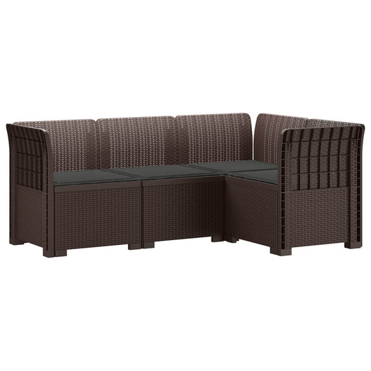 4-Zits Tuin Sofa met Kussens Rattan Look PP Bruin is nu te koop bij PeponiXL, paradijselijk wonen!