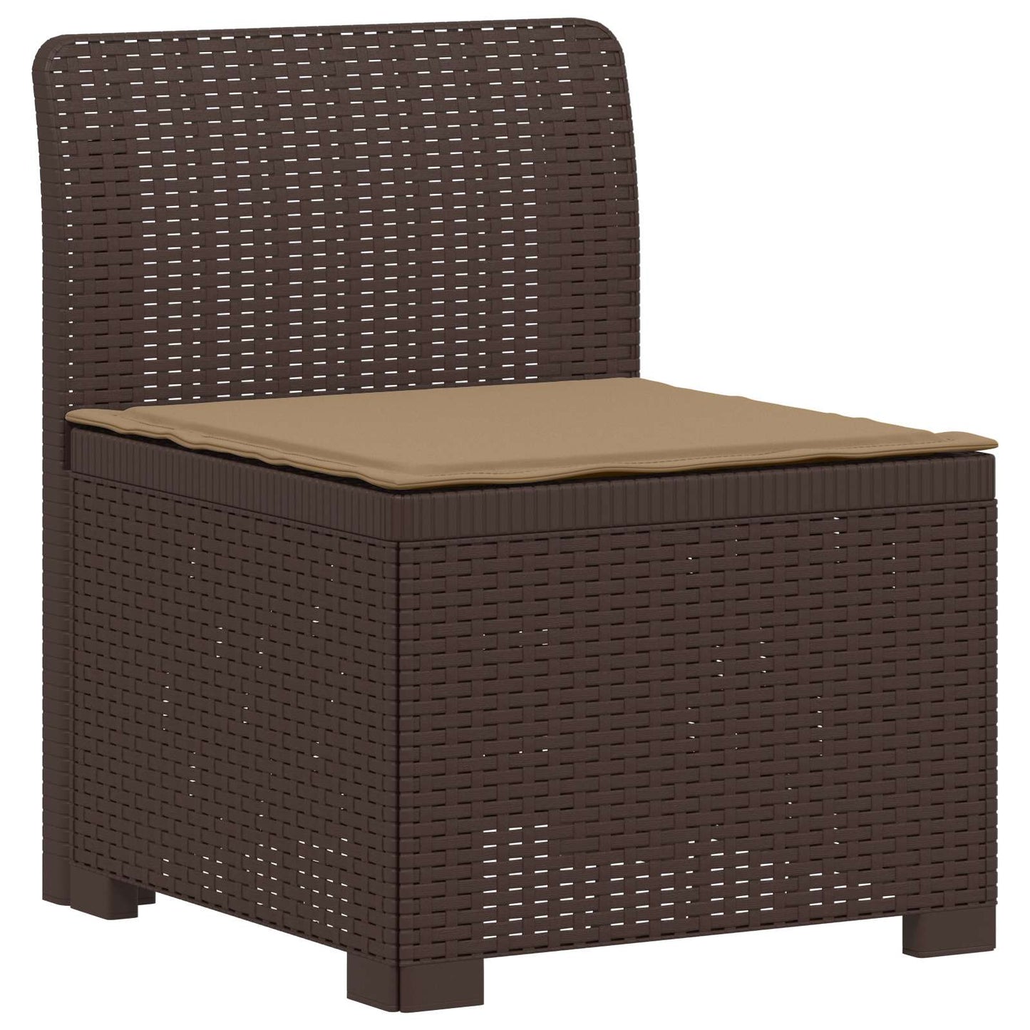 4-Zits Tuin Sofa met Kussens Rattan Look PP Bruin is nu te koop bij PeponiXL, paradijselijk wonen!