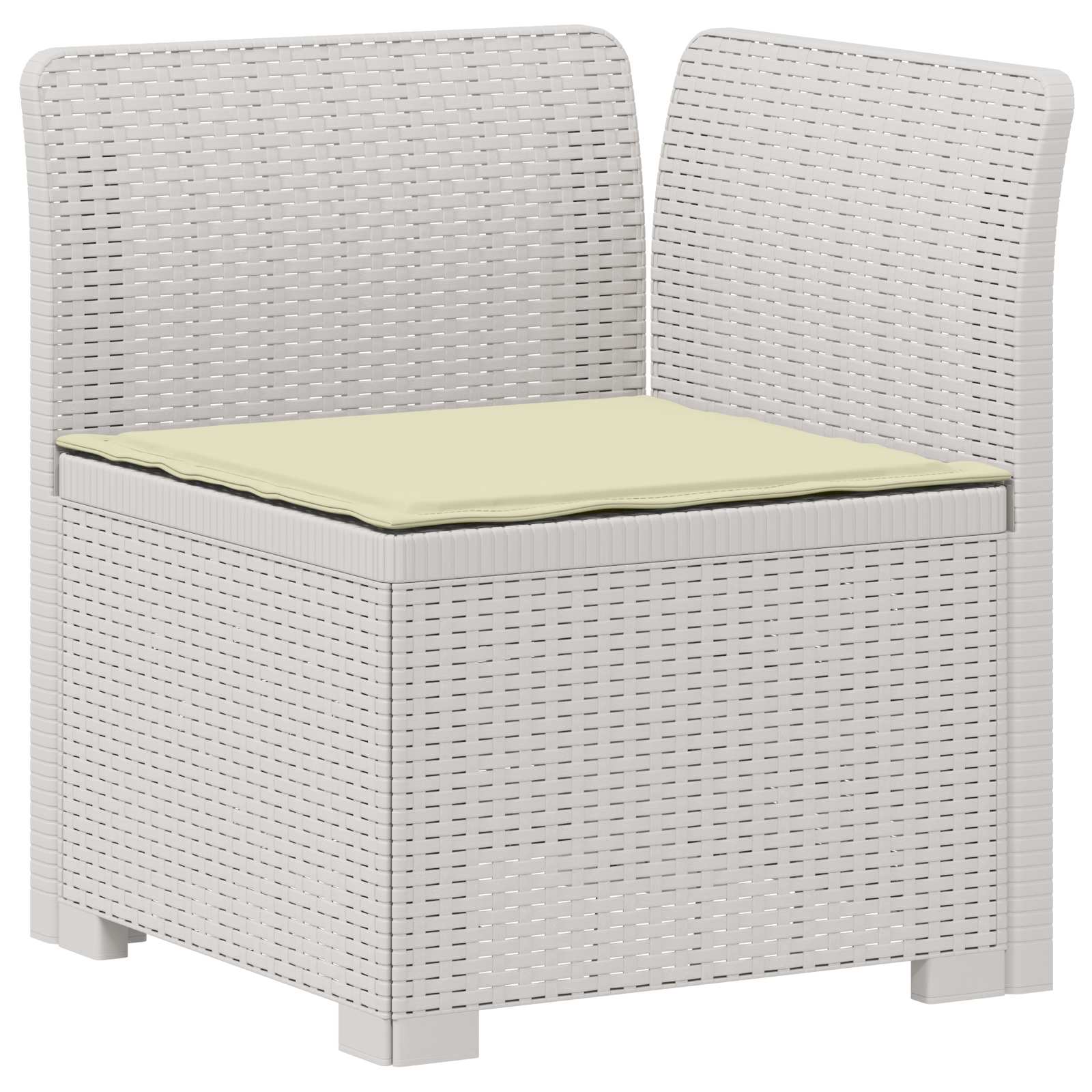 4-Zits Tuin Sofa met Kussens Rattan Look PP Wit is nu te koop bij PeponiXL, paradijselijk wonen!