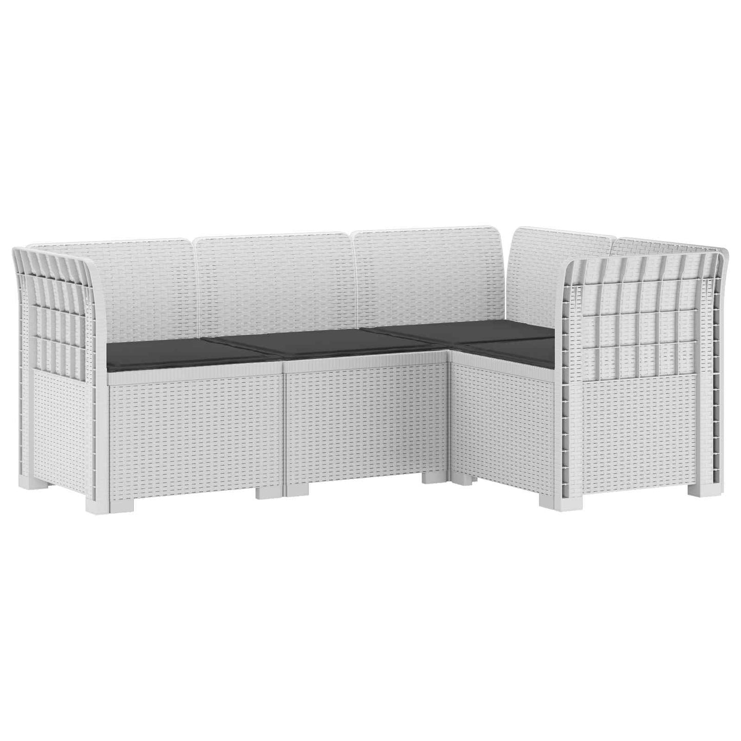 4-Zits Tuin Sofa met Kussens Rattan Look PP Wit is nu te koop bij PeponiXL, paradijselijk wonen!