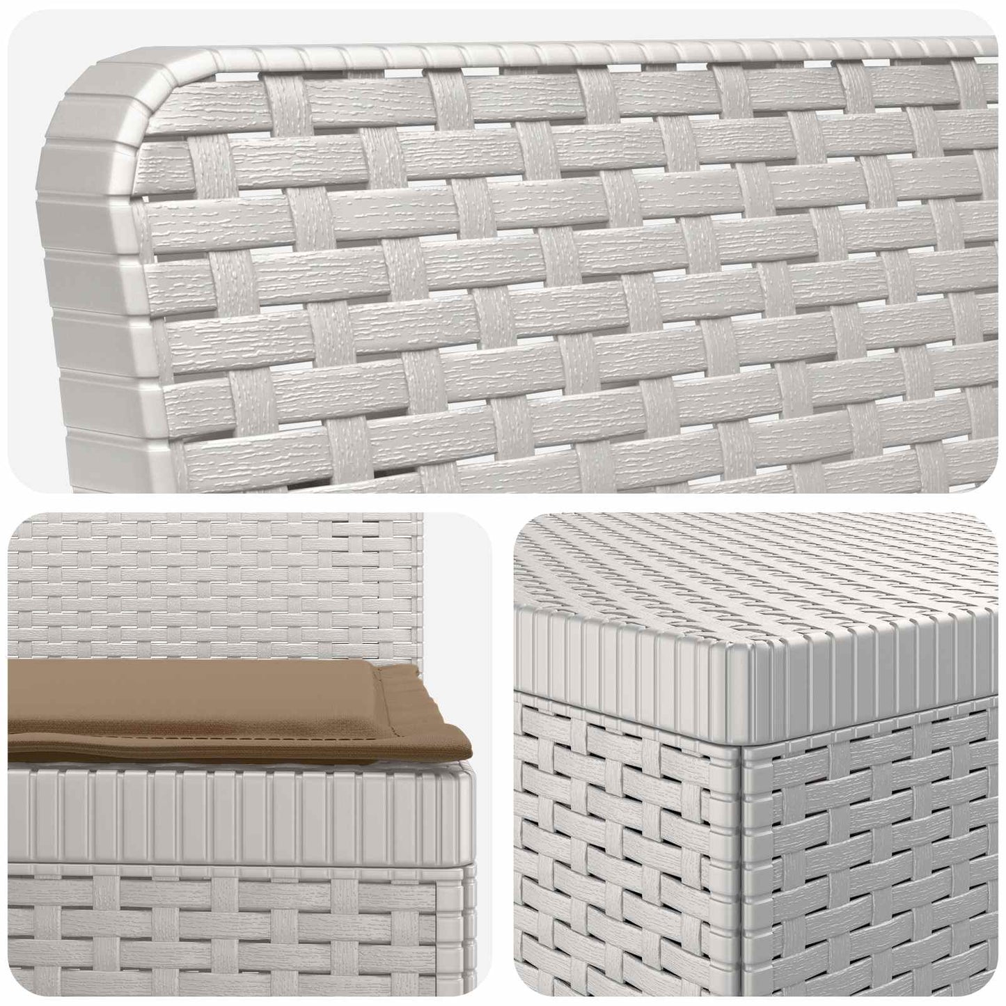 4-Zits Tuin Sofa met Kussens Rattan Look PP Wit is nu te koop bij PeponiXL, paradijselijk wonen!