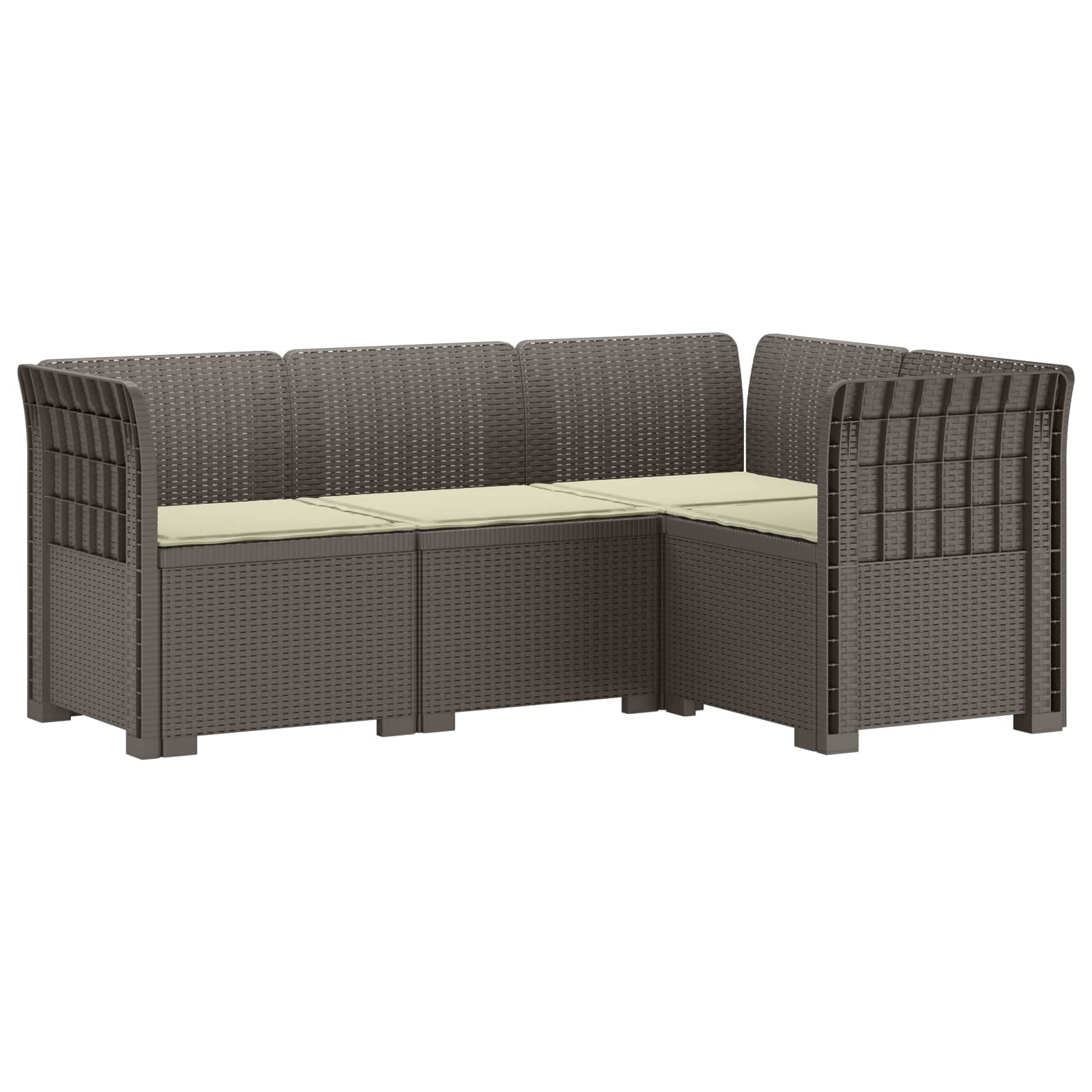 4-Zits Tuin Sofa met Kussens Rattan Look PP Lichtgrijs is nu te koop bij PeponiXL, paradijselijk wonen!