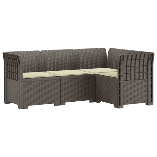 4-Zits Tuin Sofa met Kussens Rattan Look PP Lichtgrijs is nu te koop bij PeponiXL, paradijselijk wonen!