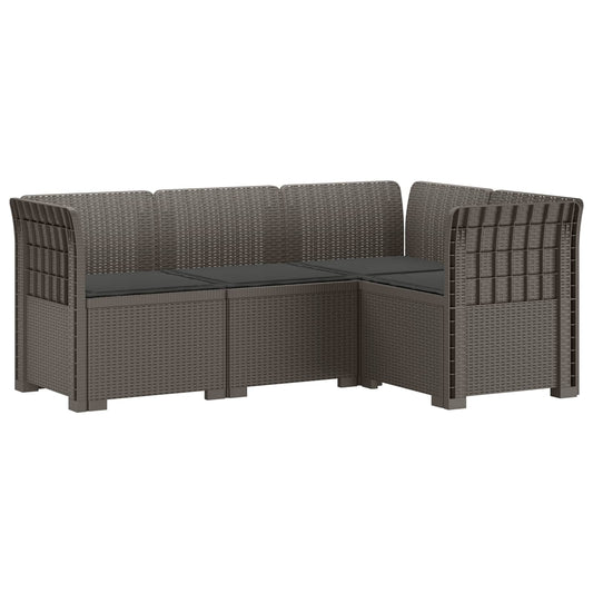 4-Zits Tuin Sofa met Kussens Rattan Look PP Lichtgrijs is nu te koop bij PeponiXL, paradijselijk wonen!
