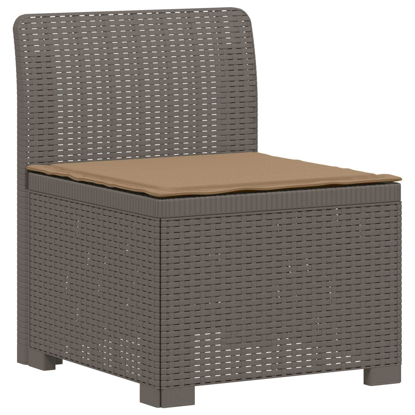 4-Zits Tuin Sofa met Kussens Rattan Look PP Lichtgrijs is nu te koop bij PeponiXL, paradijselijk wonen!