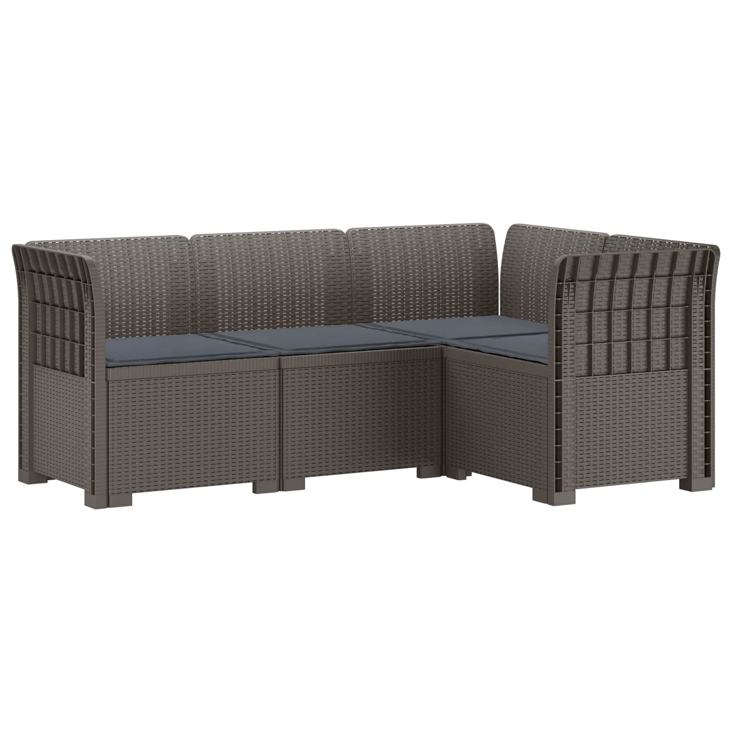 4-Zits Tuin Sofa met Kussens Rattan Look PP Lichtgrijs is nu te koop bij PeponiXL, paradijselijk wonen!