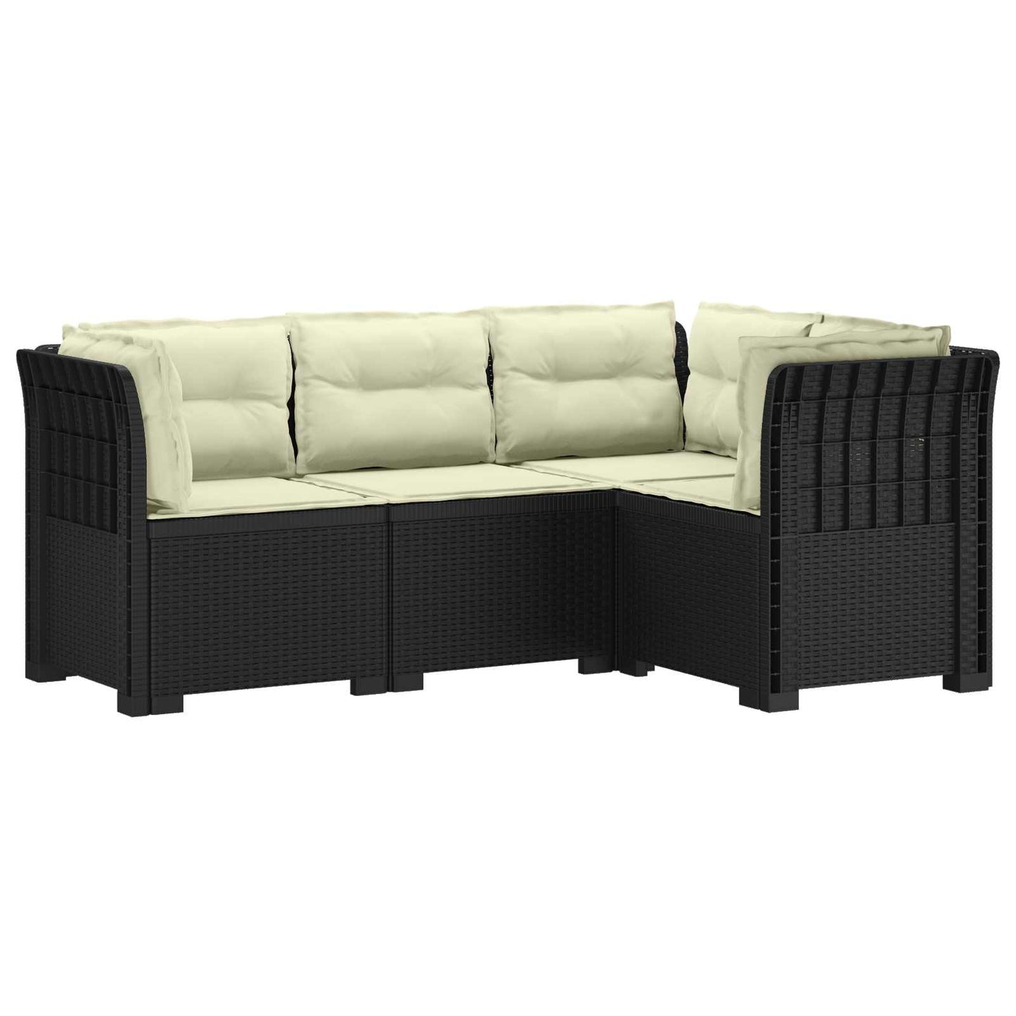 4-Zits Tuin Sofa met Kussens Rattan Look PP Antraciet is nu te koop bij PeponiXL, paradijselijk wonen!