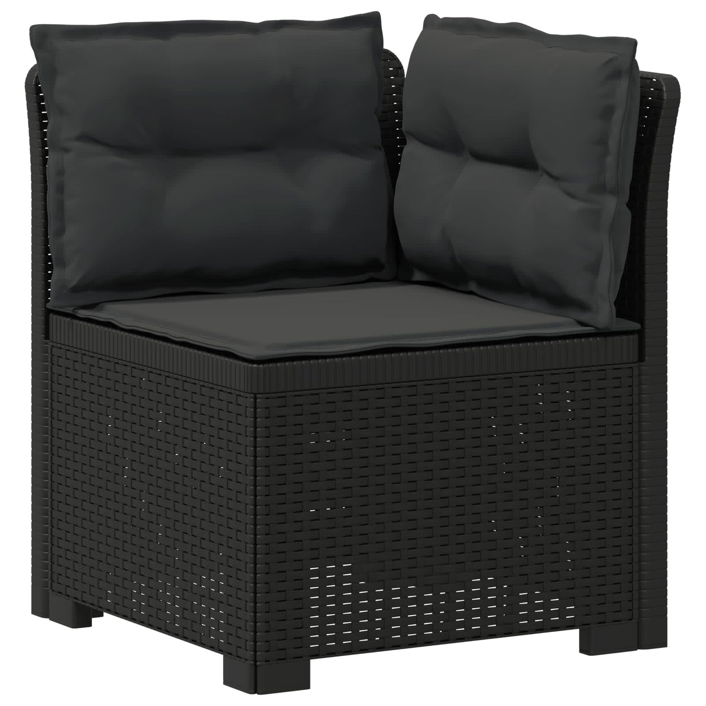 4-Zits Tuin Sofa met Kussens Rattan Look PP Antraciet is nu te koop bij PeponiXL, paradijselijk wonen!