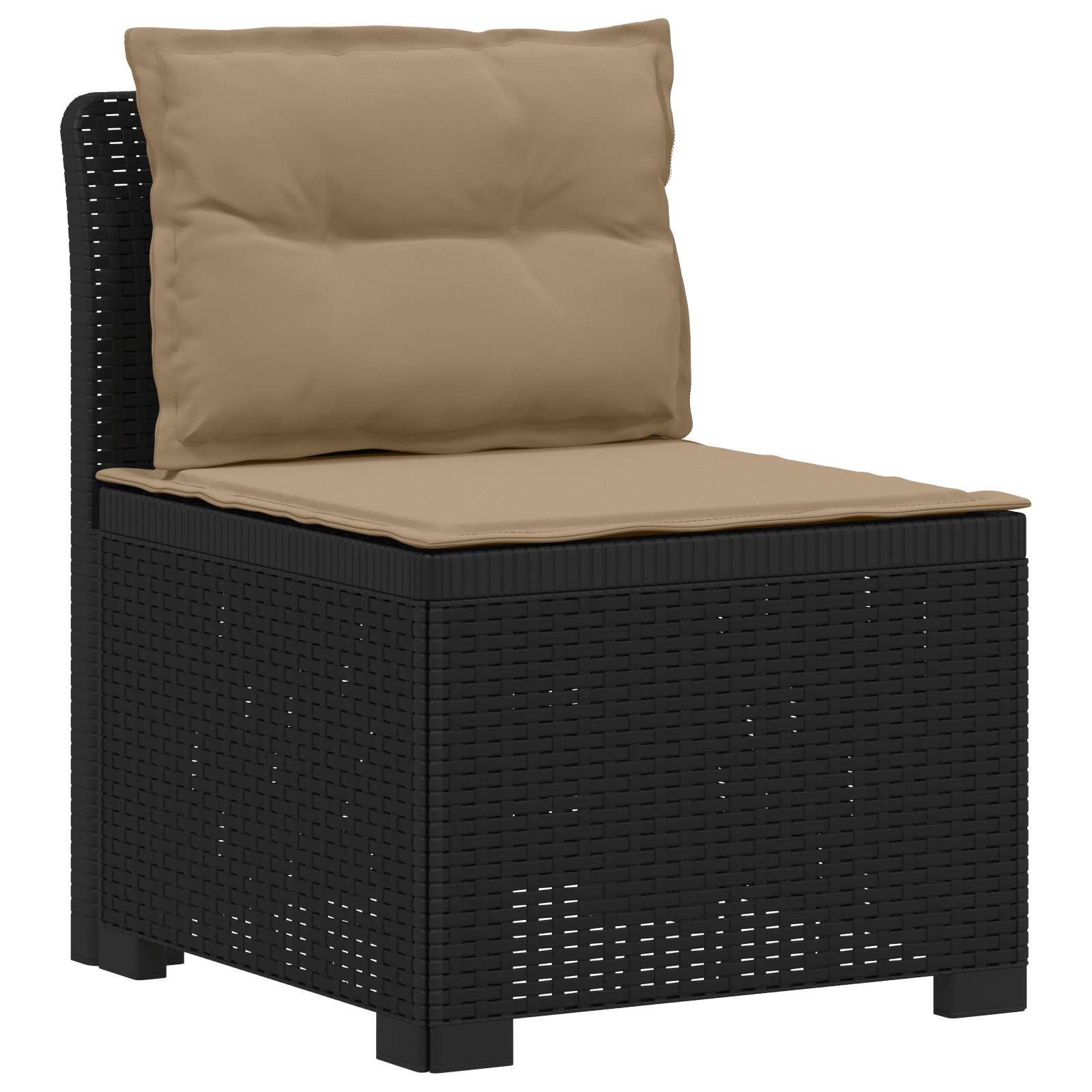 4-Zits Tuin Sofa met Kussens Rattan Look PP Antraciet is nu te koop bij PeponiXL, paradijselijk wonen!