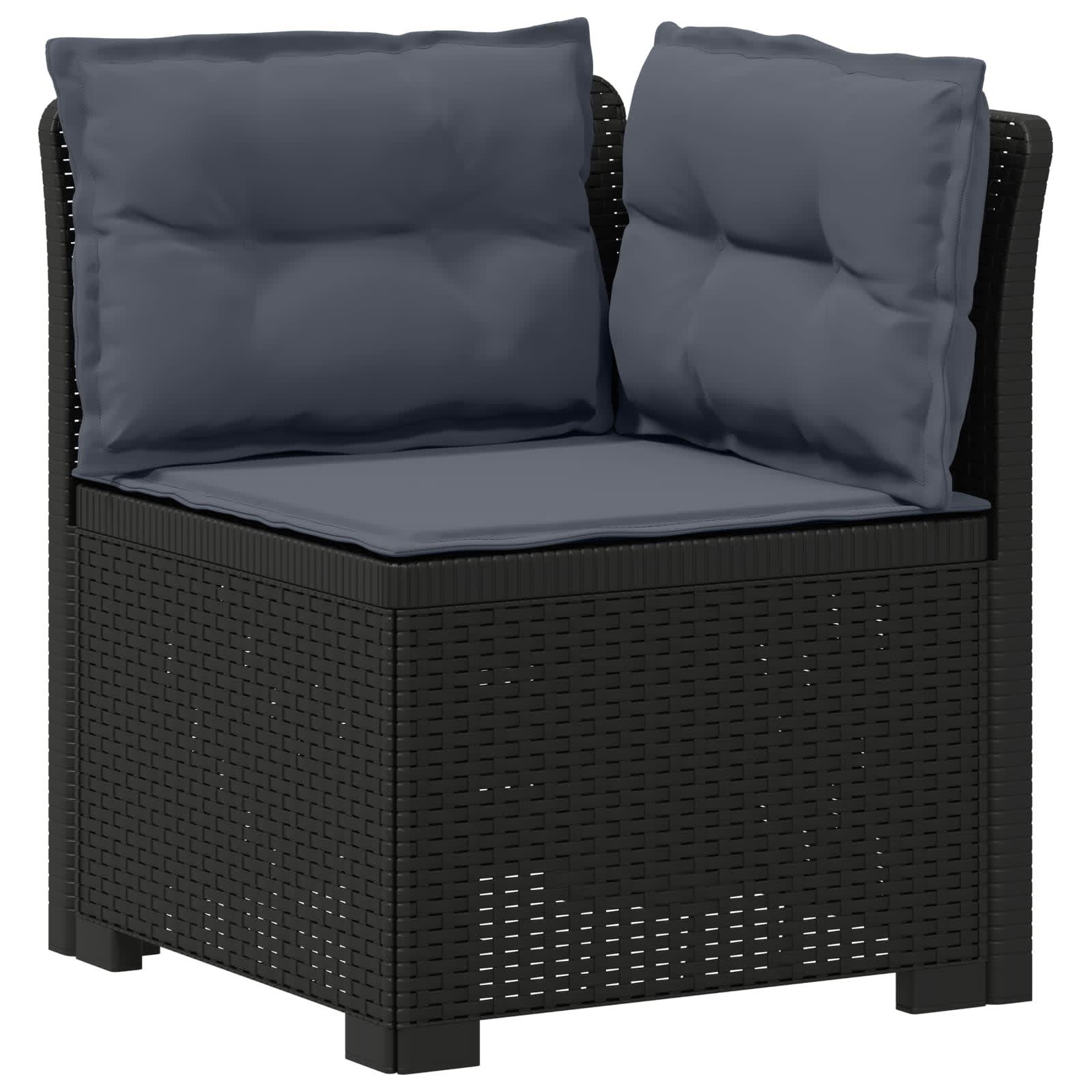 4-Zits Tuin Sofa met Kussens Rattan Look PP Antraciet is nu te koop bij PeponiXL, paradijselijk wonen!