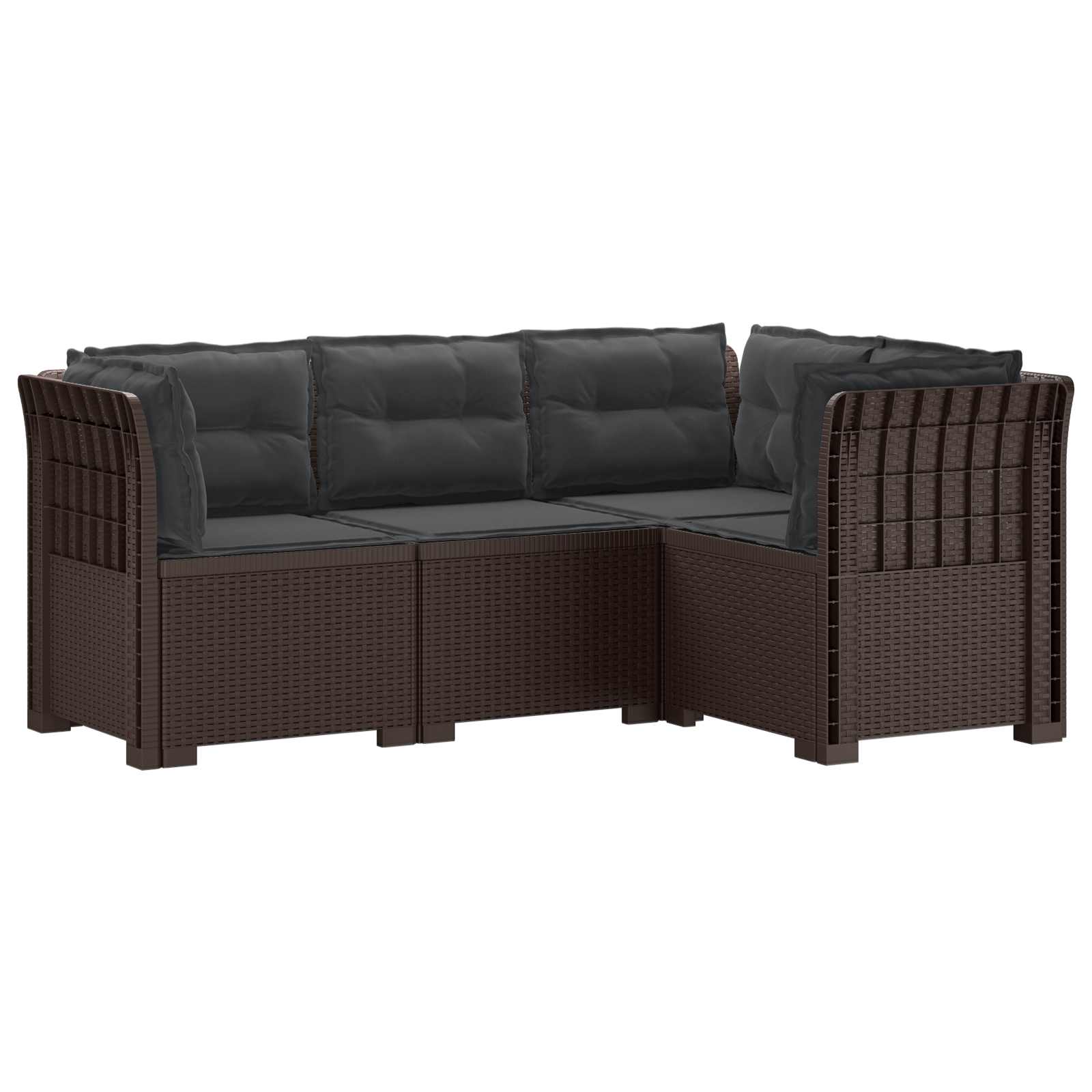 4-Zits Tuin Sofa met Kussens Rattan Look PP Bruin is nu te koop bij PeponiXL, paradijselijk wonen!