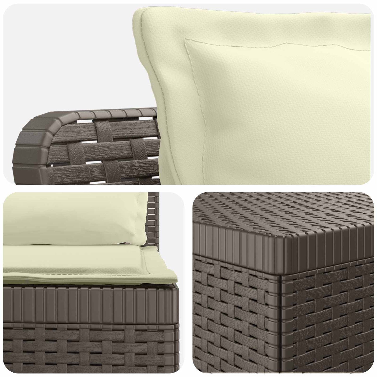 4-Zits Tuin Sofa met Kussens Rattan Look PP Lichtgrijs is nu te koop bij PeponiXL, paradijselijk wonen!