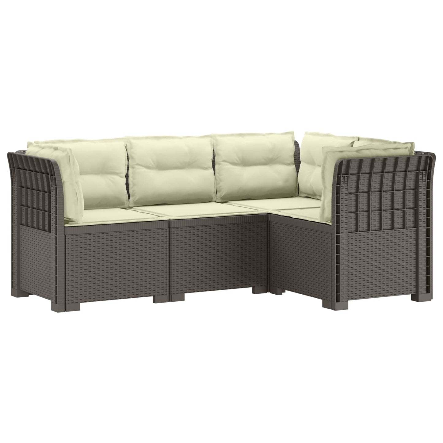 4-Zits Tuin Sofa met Kussens Rattan Look PP Lichtgrijs is nu te koop bij PeponiXL, paradijselijk wonen!