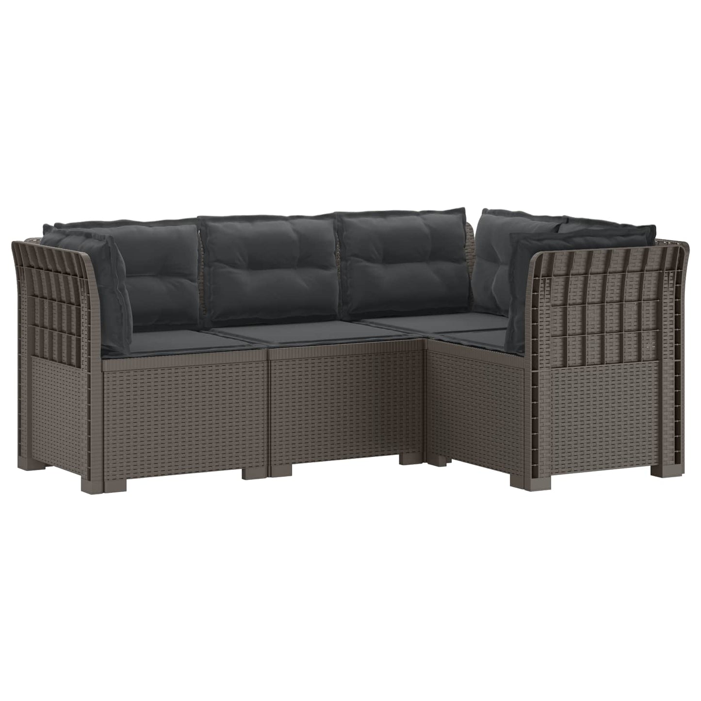 4-Zits Tuin Sofa met Kussens Rattan Look PP Lichtgrijs is nu te koop bij PeponiXL, paradijselijk wonen!