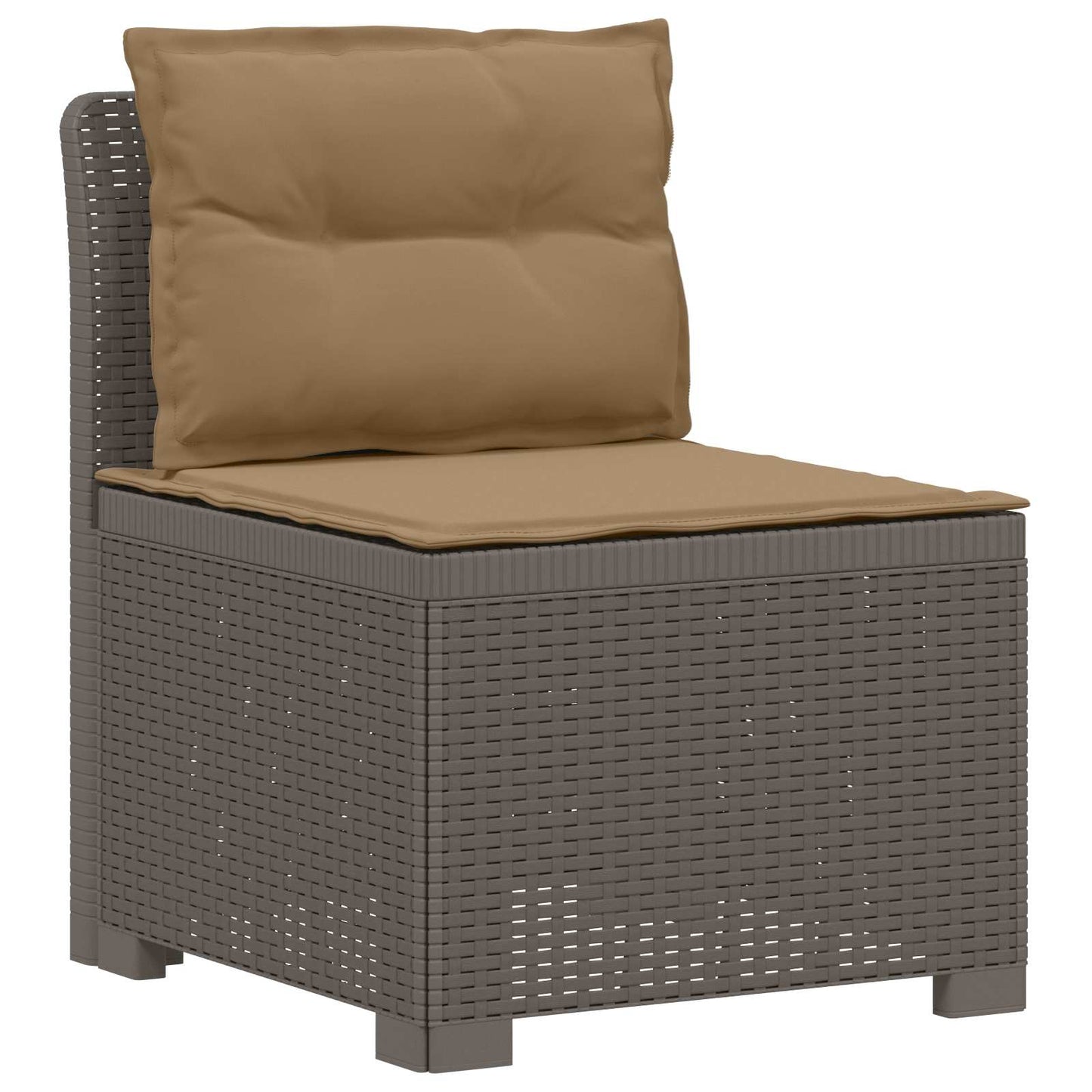 4-Zits Tuin Sofa met Kussens Rattan Look PP Lichtgrijs is nu te koop bij PeponiXL, paradijselijk wonen!