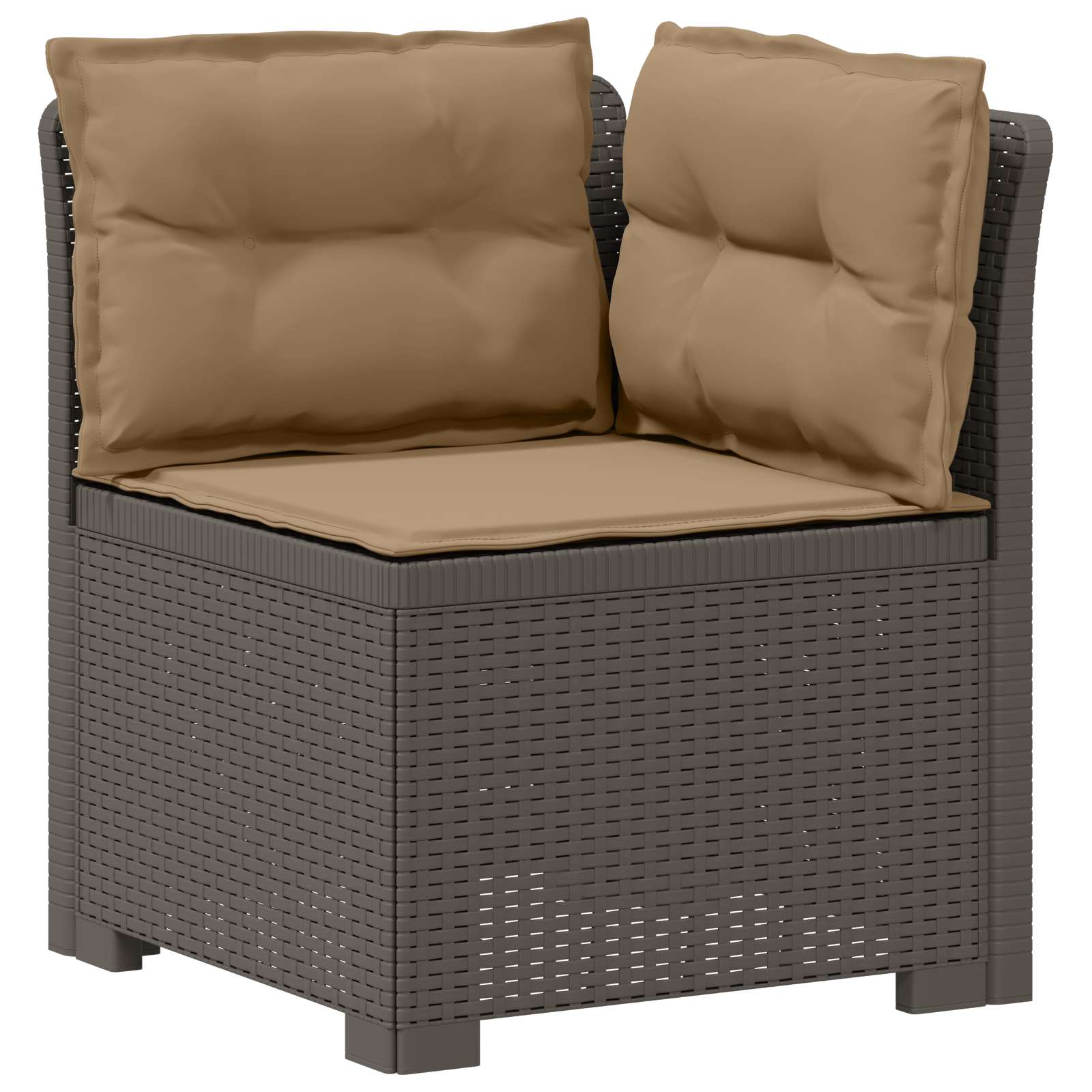 4-Zits Tuin Sofa met Kussens Rattan Look PP Lichtgrijs is nu te koop bij PeponiXL, paradijselijk wonen!