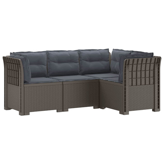 4-Zits Tuin Sofa met Kussens Rattan Look PP Lichtgrijs is nu te koop bij PeponiXL, paradijselijk wonen!