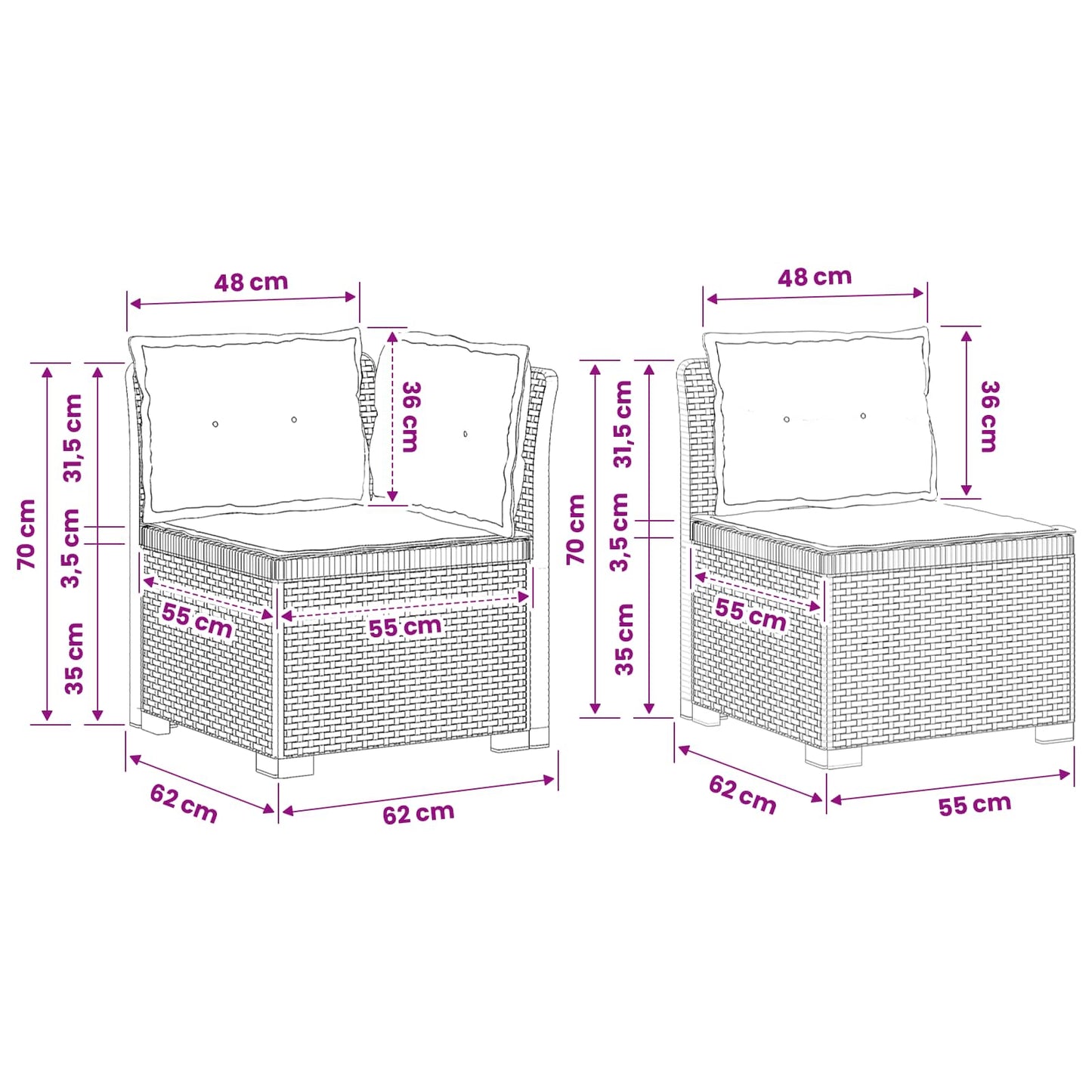 4-Zits Tuin Sofa met Kussens Rattan Look PP Lichtgrijs is nu te koop bij PeponiXL, paradijselijk wonen!