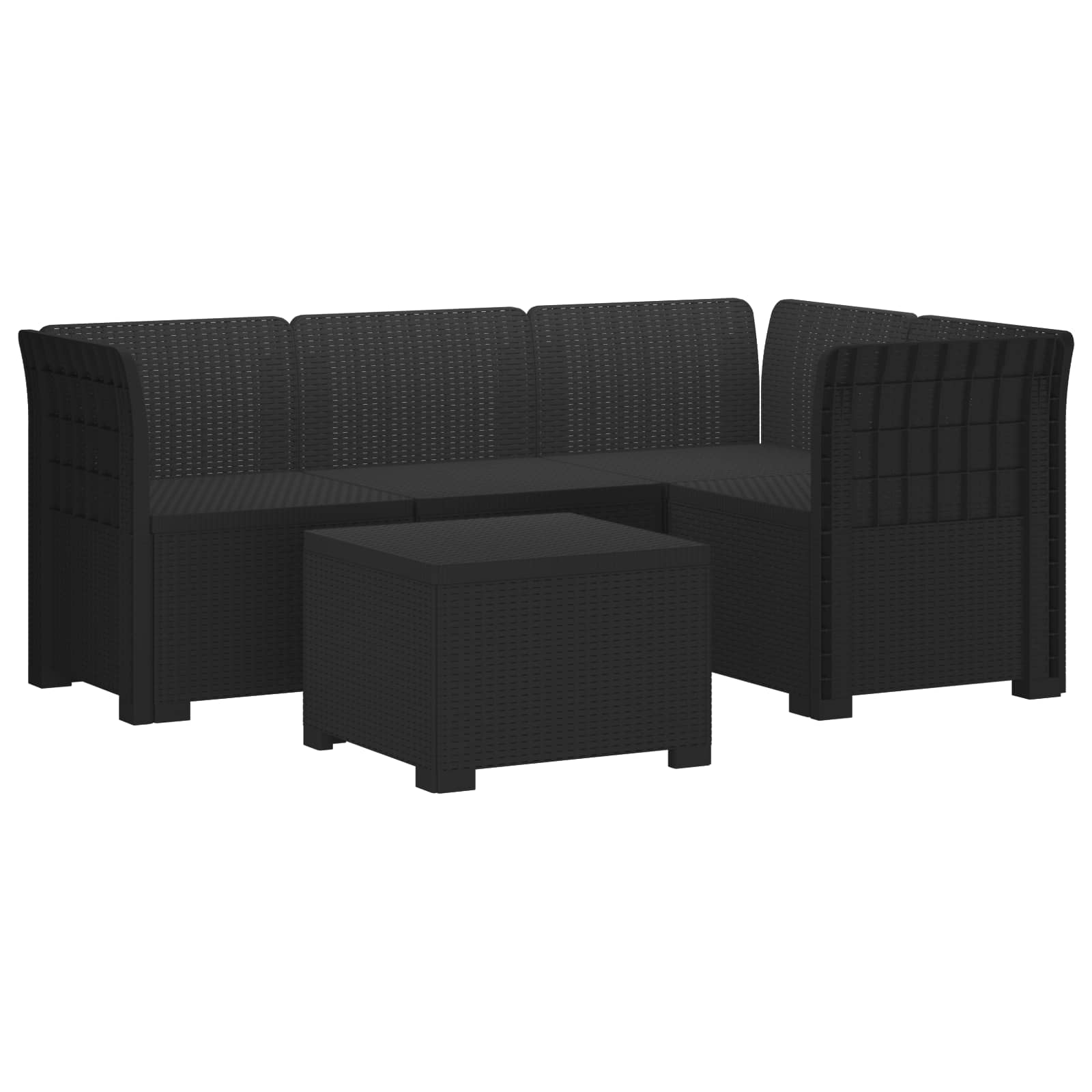 4-Persoons Tuinbank Rieten Look PP Antraciet is nu te koop bij PeponiXL, paradijselijk wonen!