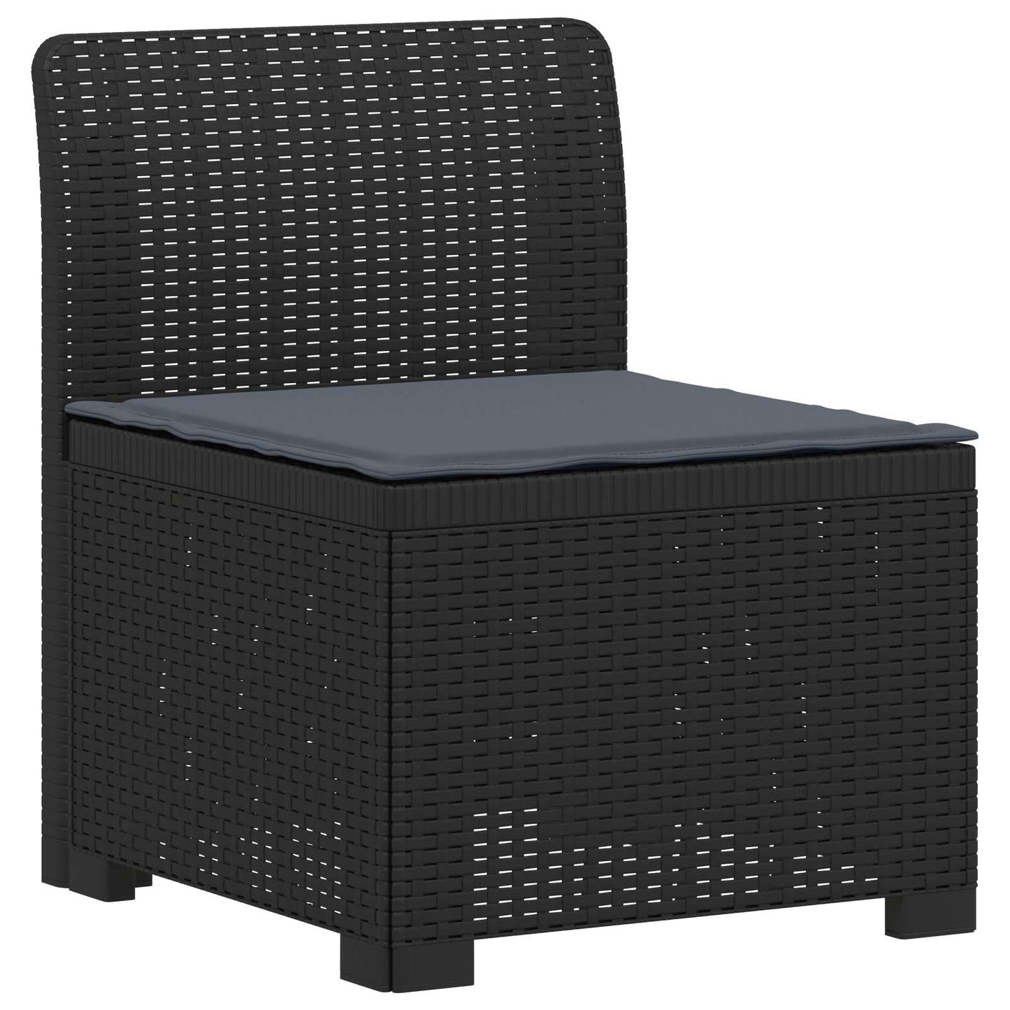 4-Persoons Tuinbank met Kussens Rieten Look PP Antraciet is nu te koop bij PeponiXL, paradijselijk wonen!