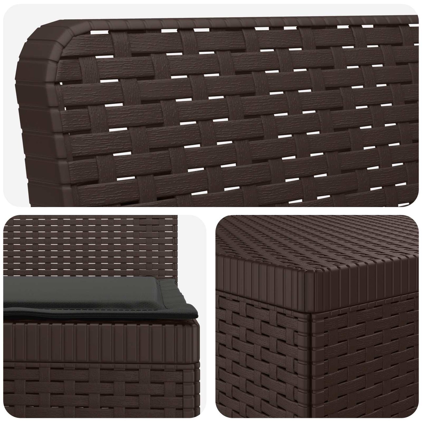 4-Persoons Tuinbank met Kussens Rieten Look PP Bruin is nu te koop bij PeponiXL, paradijselijk wonen!