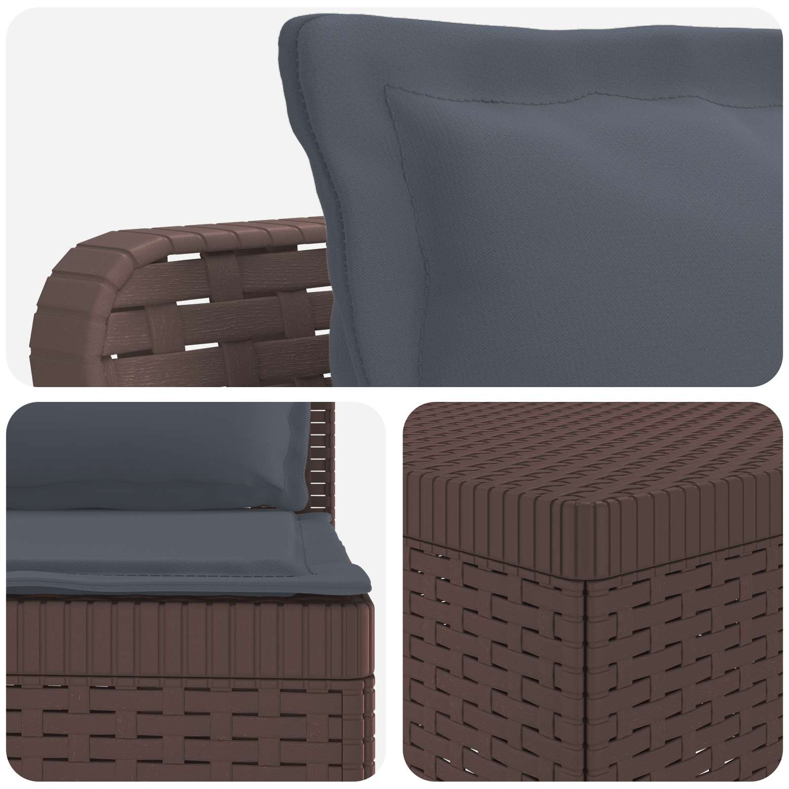 4-Persoons Tuinbank met Kussens Rieten Look PP Bruin is nu te koop bij PeponiXL, paradijselijk wonen!