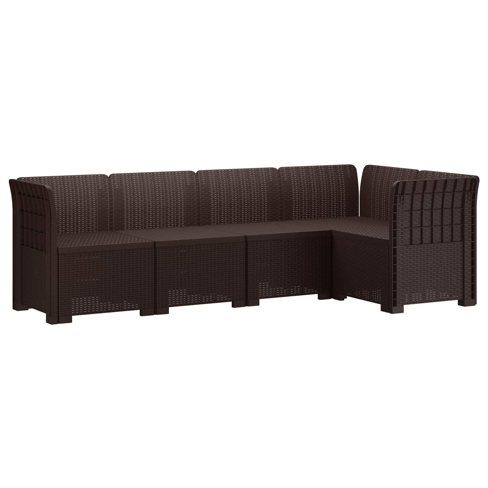 5-Zits Tuin Sofa Rattan Look PP Bruin is nu te koop bij PeponiXL, paradijselijk wonen!