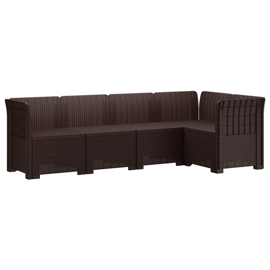 5-Zits Tuin Sofa Rattan Look PP Bruin is nu te koop bij PeponiXL, paradijselijk wonen!