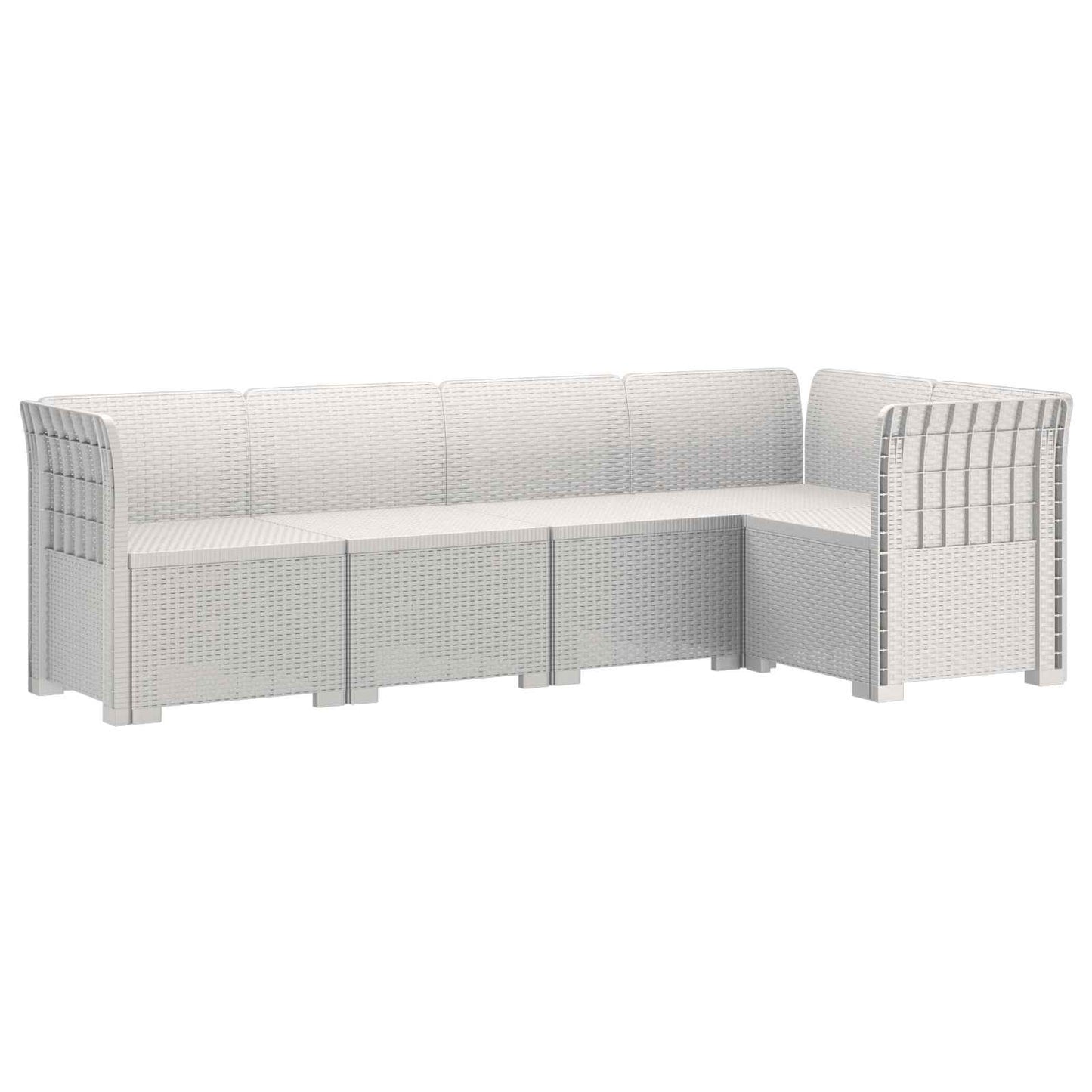 5-Zits Tuin Sofa Rattan Look PP Wit is nu te koop bij PeponiXL, paradijselijk wonen!