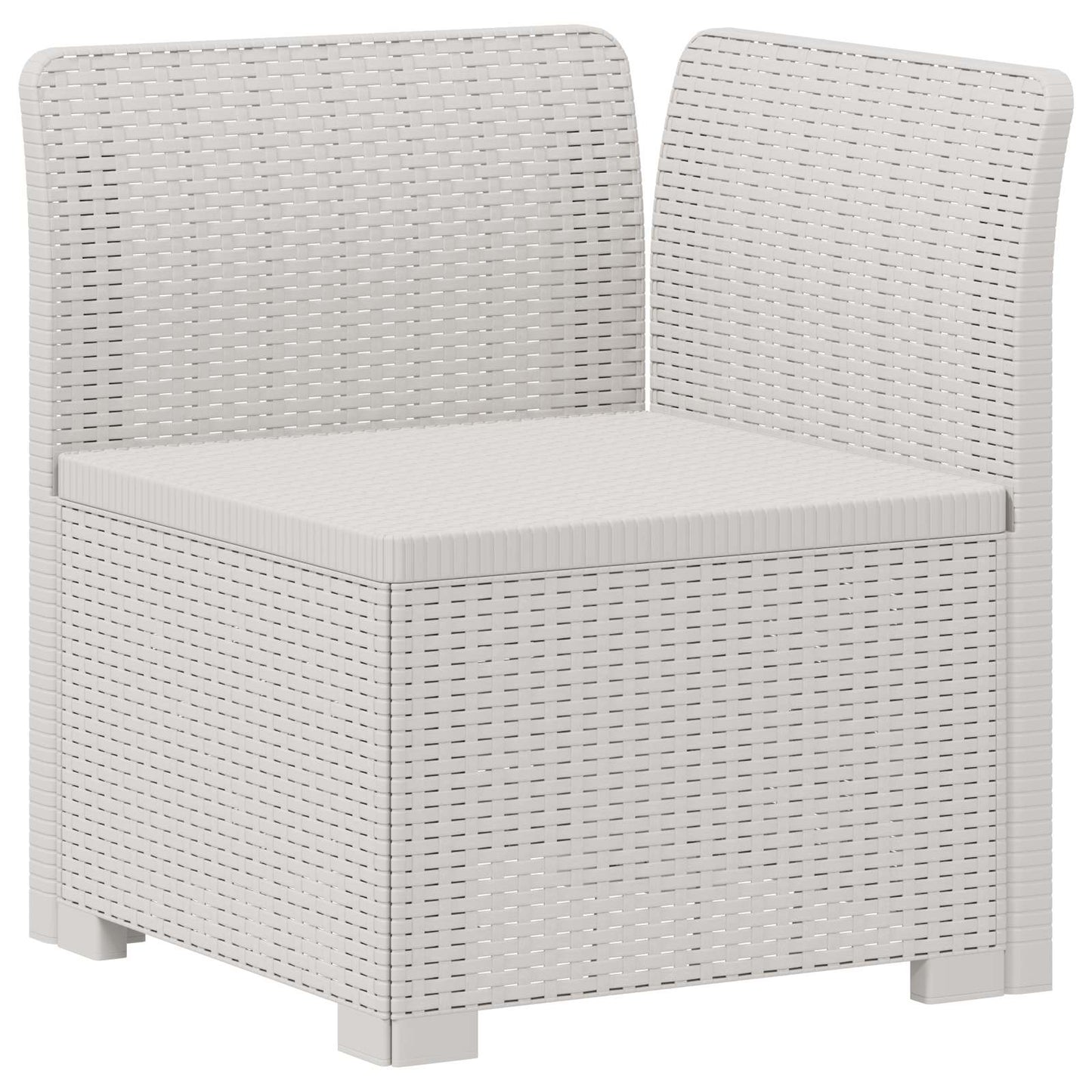 5-Zits Tuin Sofa Rattan Look PP Wit is nu te koop bij PeponiXL, paradijselijk wonen!