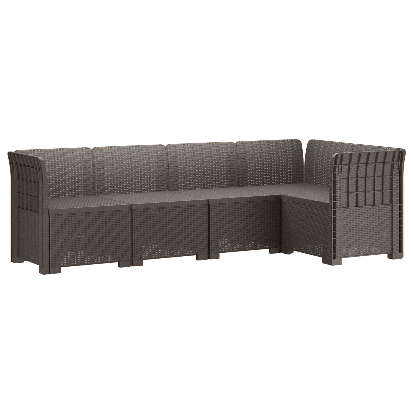 5-Zits Tuin Sofa Rattan Look PP Lichtgrijs is nu te koop bij PeponiXL, paradijselijk wonen!