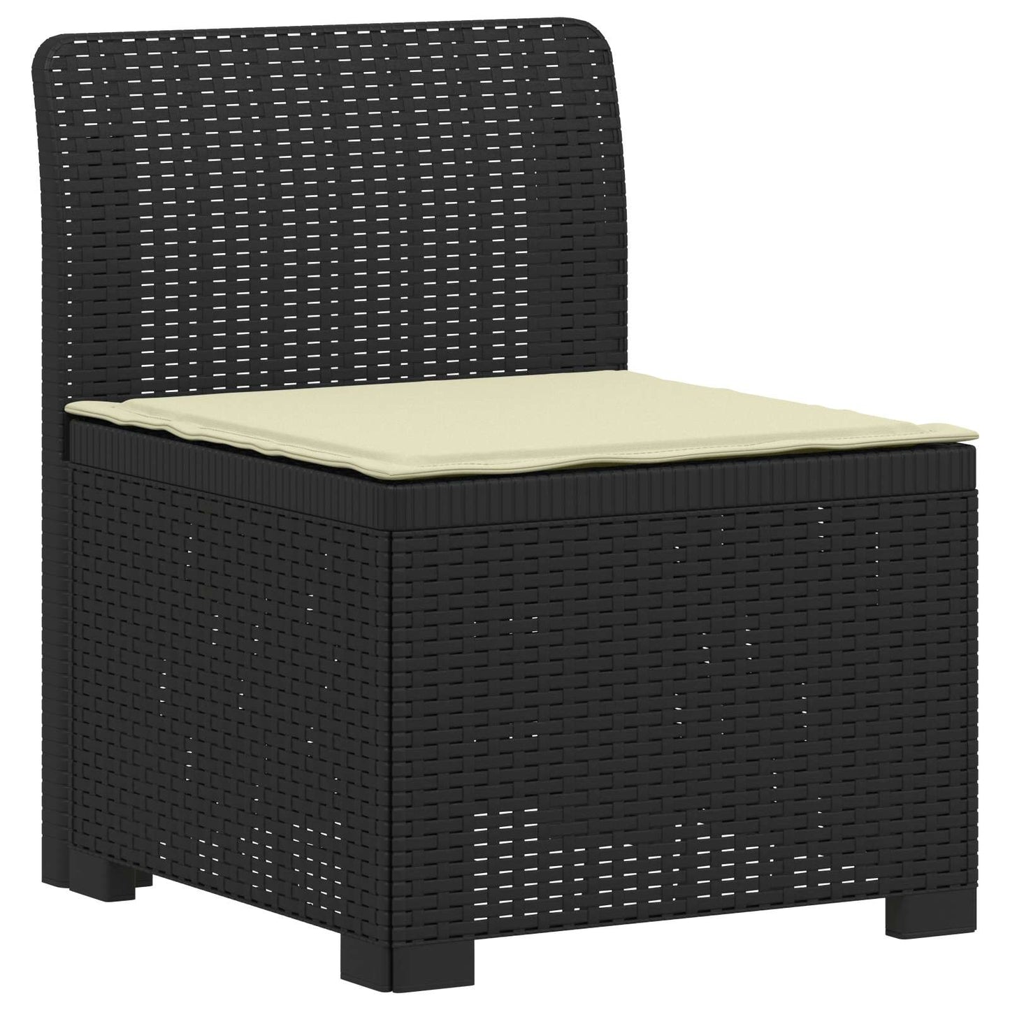 5-Zits Tuin Sofa met Kussens Rattan Look PP Antraciet is nu te koop bij PeponiXL, paradijselijk wonen!